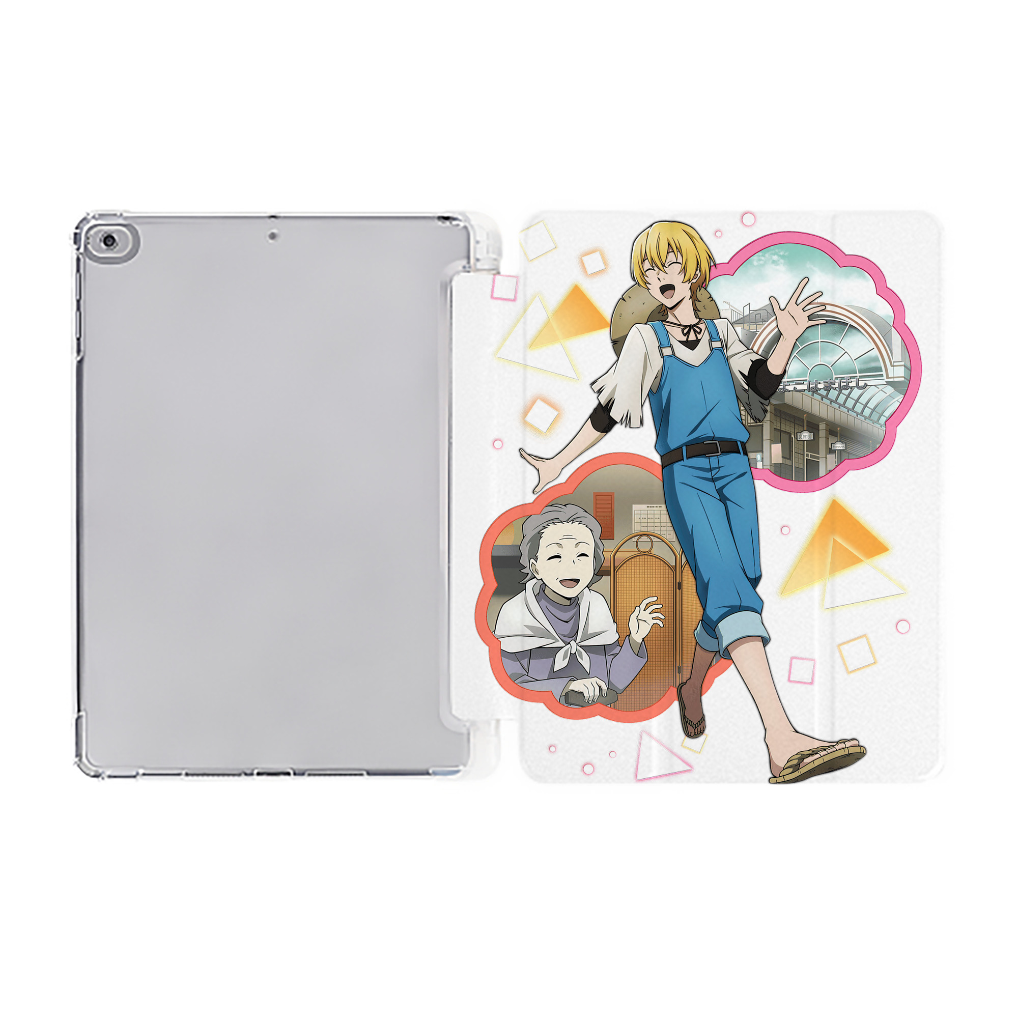 （画像用） 文豪ストレイドッグス Bungo Stray Dogs IPad ケース ペン収納付き 三つ折りスタンド PUレザー×シリコン 対応機種9.5/10.5/10.9インチ